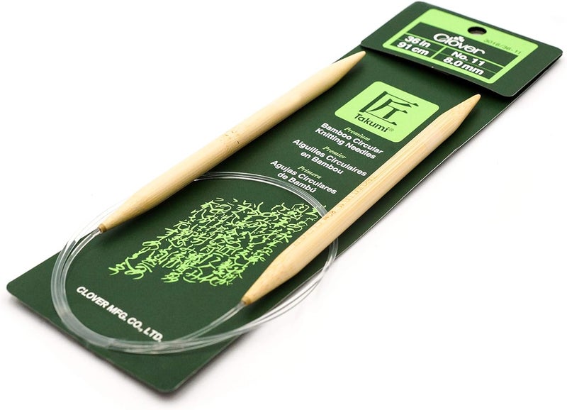 ã‚¯ãƒ­ãƒãƒ¼(Clover) Takumi Bamboo Circular 36-Inch Knitting Needles, Size 11 - Image 1